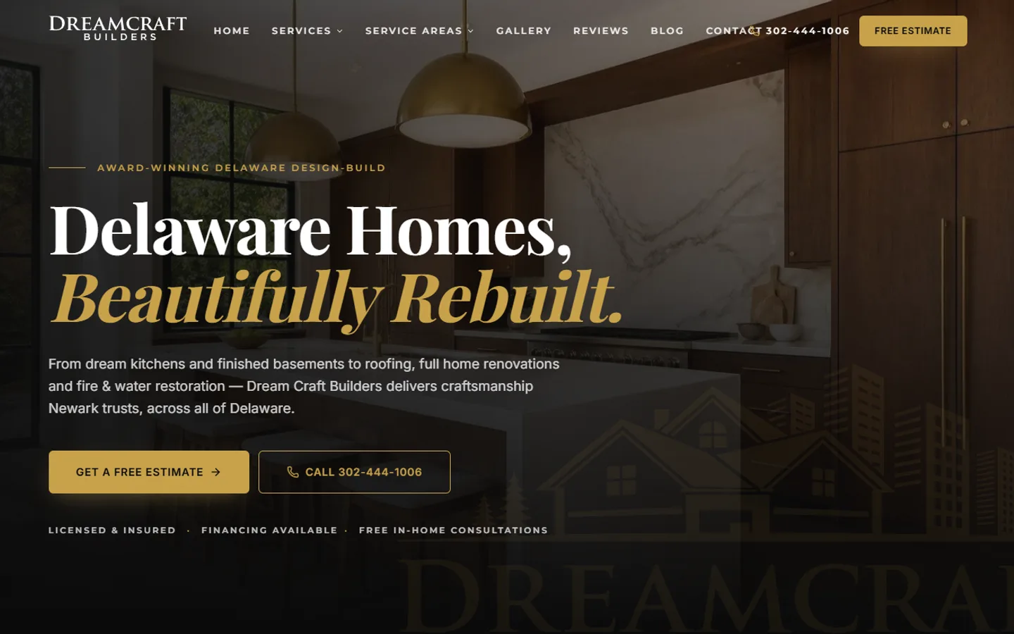 Dream Craft Builders website designed by Zero Degree Media